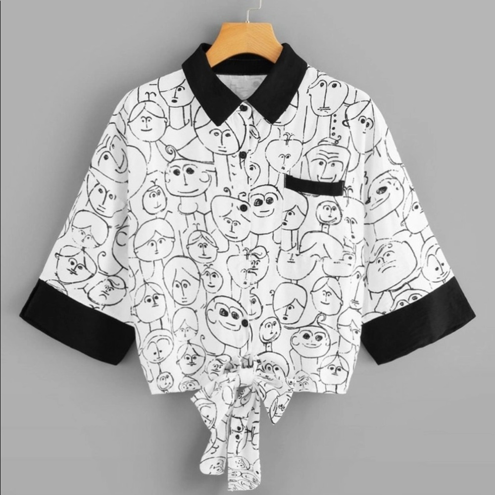 Cartoon face blouse